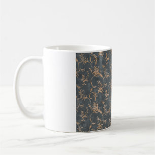 Blumenreiches, altes, retro-vintage-Ornament-Wallp Kaffeetasse