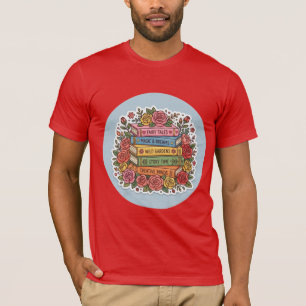 Blumenreiches Buchwurm-T-Shirt Süßes Lesen & Ros T-Shirt