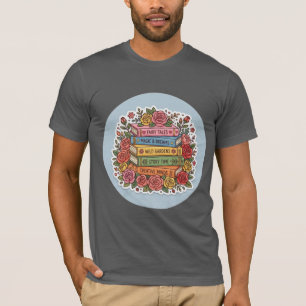 Blumenreiches Buchwurm-T-Shirt   Süßes Lesen & Ros T-Shirt