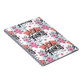 Blumenreiches Momfulness-Muster Rosa Typografie Notizblock