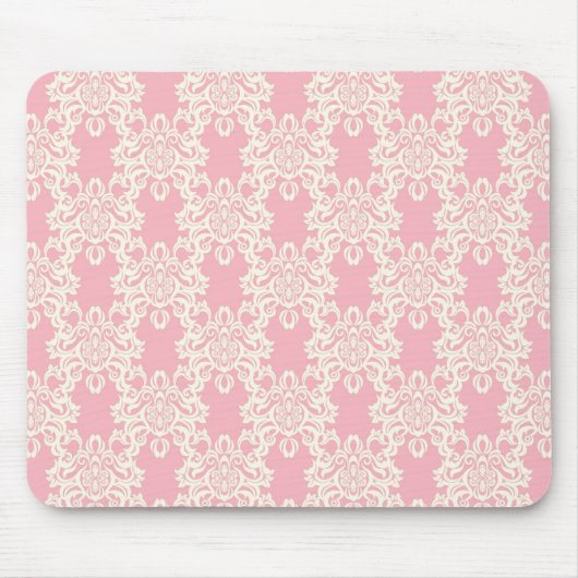 Blumenreiches Retro-Damaskus Mousepad (Vorne)