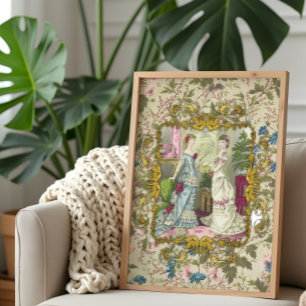 Blumenreiches viktorianisches französisches Mode-D Seidenpapier