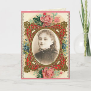 Blumenreligiöse Gruß-Karte w/quote st. Therese Karte