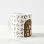 Blumenretro boho Stil bunt geometrisch Muster Kaffeetasse (Vorderseite Links)