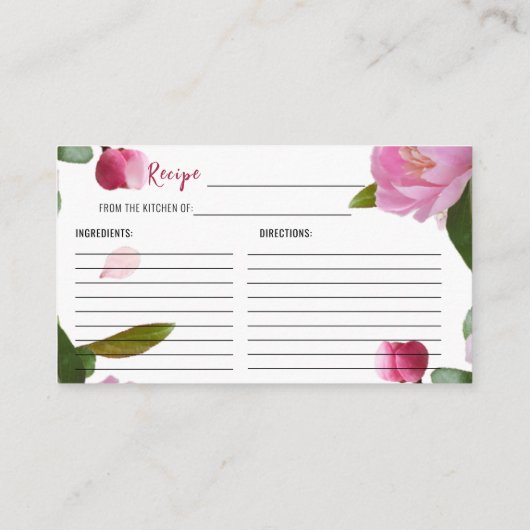 Blumenrezeptur Begleitkarte (Rückseite)