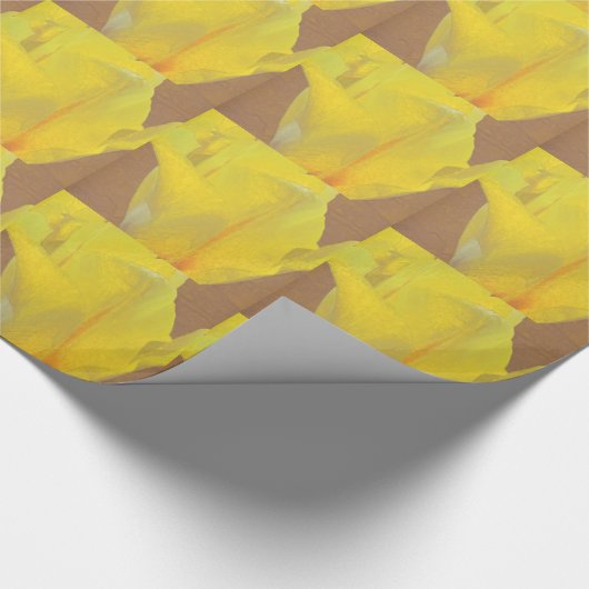 Blumenrhapsodie im Gelb Geschenkpapier (Ecke)