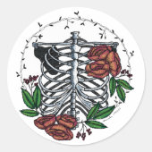 Blumenribs Runder Aufkleber (Vorderseite)