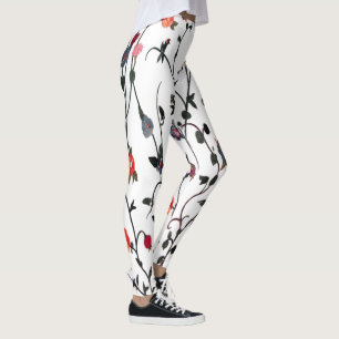 Blumenrinde Coral Pink Blauer Weibchen Leggings