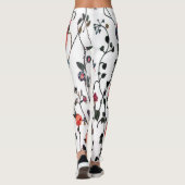 Blumenrinde Coral Pink Blauer Weibchen Leggings (Rückseite)