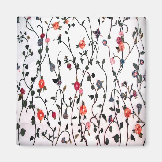 Blumenrinde Coral Pink Blauer Weibchen Magnet (Vorne)