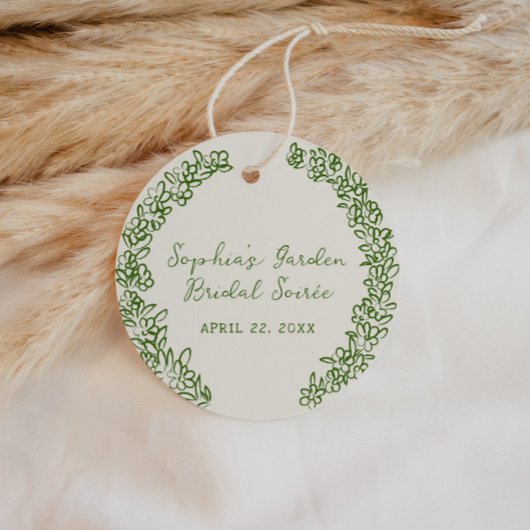 Blumenrinde mit grüner Hand Geschenkanhänger