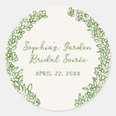 Blumenrinde mit grüner Hand Runder Aufkleber (Vorderseite)