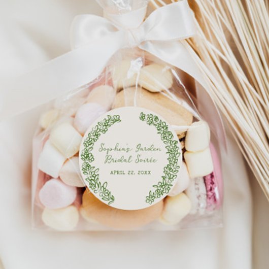 Blumenrinde mit grüner Hand Runder Aufkleber