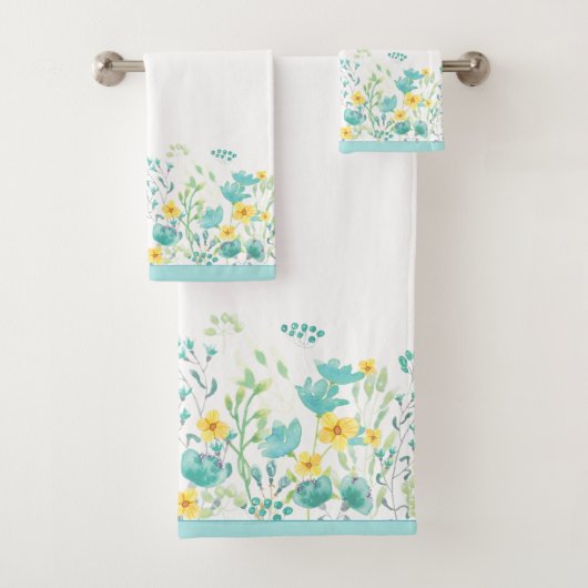 Blumenrinde Türkis Badhandtuch Set (Insitu)