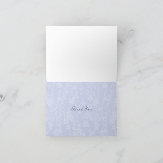 Blumenrinde (weiß - Periwinkle) Dankeskarte (Innenseite)