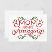Blumenrinder Boarder Mama Sie sind phantastisch Dankeskarte (Vorne/Hinten)