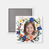 Blumenring-Foto-Erinnerungsanker Magnet (Vorderseite/Rückseite)