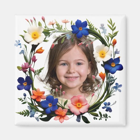 Blumenring-Foto-Erinnerungsanker Magnet (Vorne)