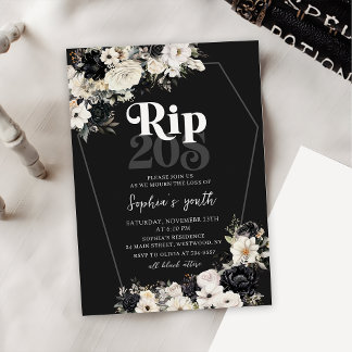 Blumenrip 20s Tod meiner Jugend 30. Geburtstag Einladung