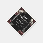 Blumenrippe Zwanziger 30. Geburtstag Party Napkins Serviette (Ecke)