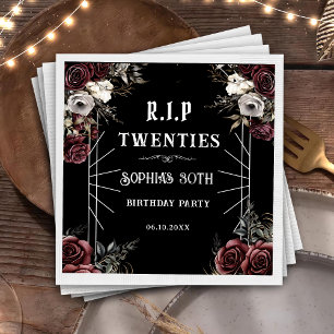 Blumenrippe Zwanziger 30. Geburtstag Party Napkins Serviette