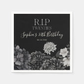 Blumenrippe Zwanziger 30. Geburtstag Party Napkins Serviette (Vorderseite)