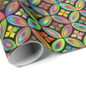 Blumenrismatisches mehrfarbiges Papier Geschenkpapier (Rolleneckpunkt)