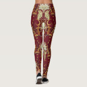 Blumenrogold, luxuriöses Vintages Muster. Leggings (Rückseite)