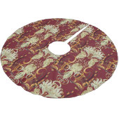 Blumenrogold, luxuriöses Vintages Muster. Polyester Weihnachtsbaumdecke (Schrägansicht)