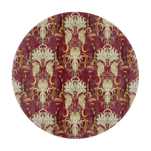 Blumenrogold, luxuriöses Vintages Muster. Schneidebrett (Vorderseite)