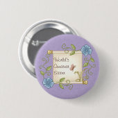 Blumenrolle-Pixel-Kunst Button (Vorne & Hinten)