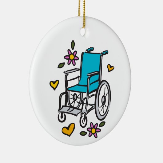 Blumenrollstuhl Keramik Ornament (Rechts)