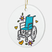 Blumenrollstuhl Keramik Ornament (Links)