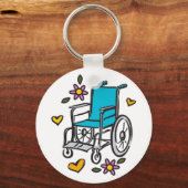 Blumenrollstuhl Schlüsselanhänger (Vorderseite)