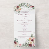 Blumenromantik in einer Hochzeitsreise All In One Einladung (Innen Boden)