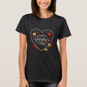 Blumenromanze: Frohen Valentinstag Blumen-Design T-Shirt