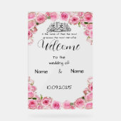 Blumenrosa Acrylklebzeichen Acrylschild (Vorderseite)