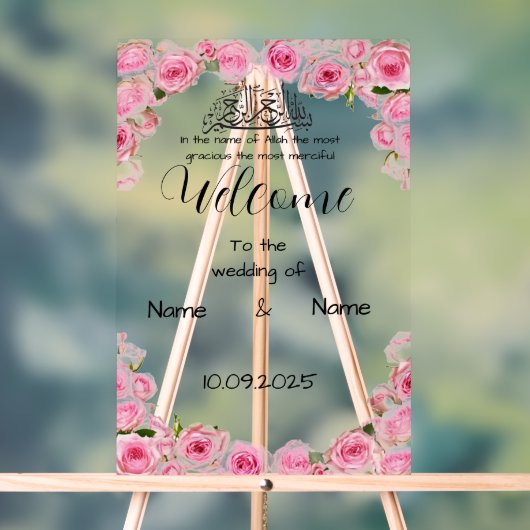 Blumenrosa Acrylklebzeichen Acrylschild (Neutral)