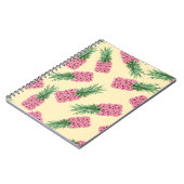 Blumenrosa Ananas Gelber Hintergrund Notizblock (Linke Seite)