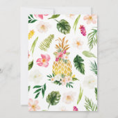 Blumenrosa Ananas Kinderdusche Einladung (Rückseite)