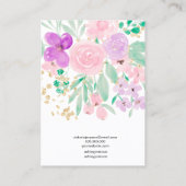 Blumenrosa Aquarellschmuck Ohrring-Display Visitenkarte (Rückseite)