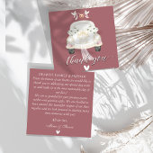 Blumenrosa-Auto Hochzeit Danke Karte