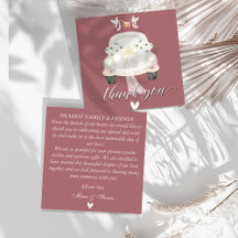 Blumenrosa-Auto Hochzeit Danke Karte