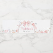 Blumenrosa Baby in Bloom Baby Dusche Wasserflaschenetikett (Einzelnes Label)