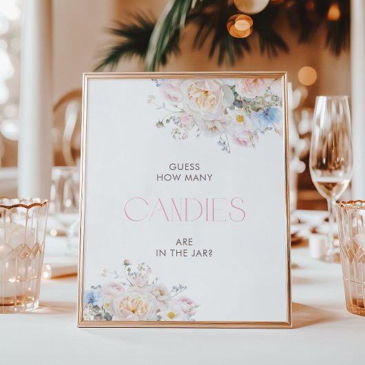 Blumenrosa Babydusche schätzt, wie viele Laken Poster