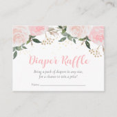 Blumenrosa Babydusche Windelwanne Begleitkarte (Vorderseite)