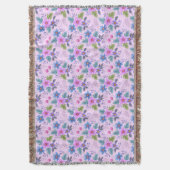 Blumenrosa Blaue violette Blume Muster-36841 Decke (Vorderseite Vertikal)