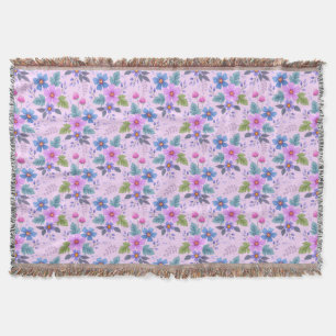 Blumenrosa Blaue violette Blume Muster-36841 Decke