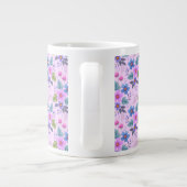 Blumenrosa Blaue violette Blume Muster-36841 Jumbo-Tasse (Rückseite)