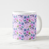 Blumenrosa Blaue violette Blume Muster-36841 Jumbo-Tasse (Vorderseite Rechts)
